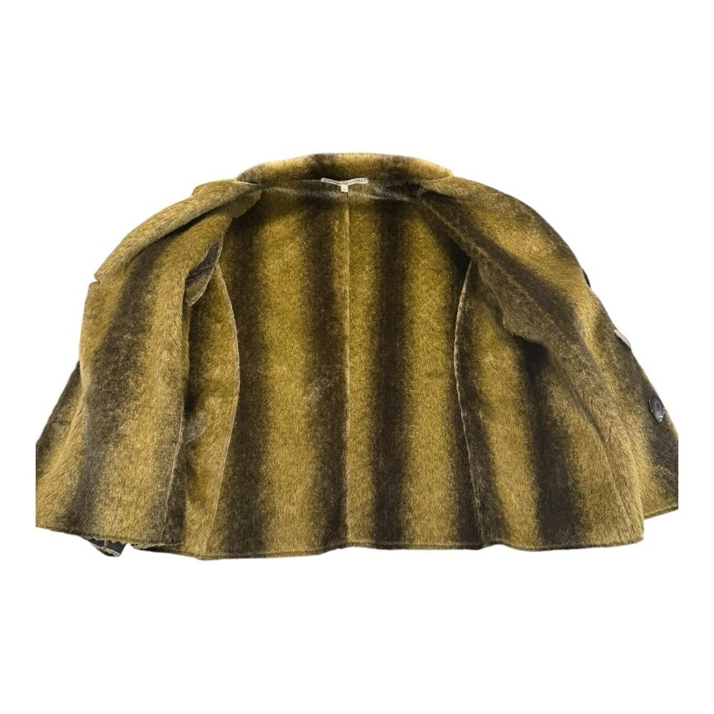 Robert Kitchen Canada Reversible Jacket Faux Fur Faux Suede Leaf Print W’s L - Picture 11 of 11